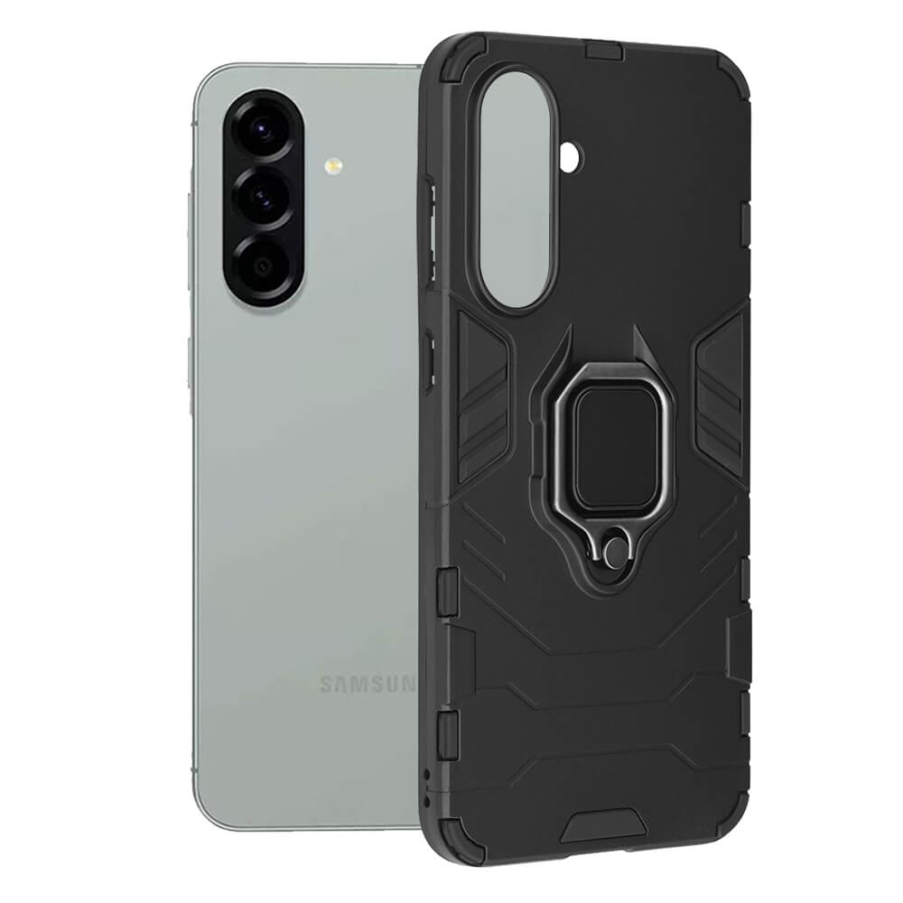 Techsuit Samsung Galaxy A56 5G - Silicone Shield - Σκληρή Θήκη με Δαχτυλίδι Συγκράτησης - Black