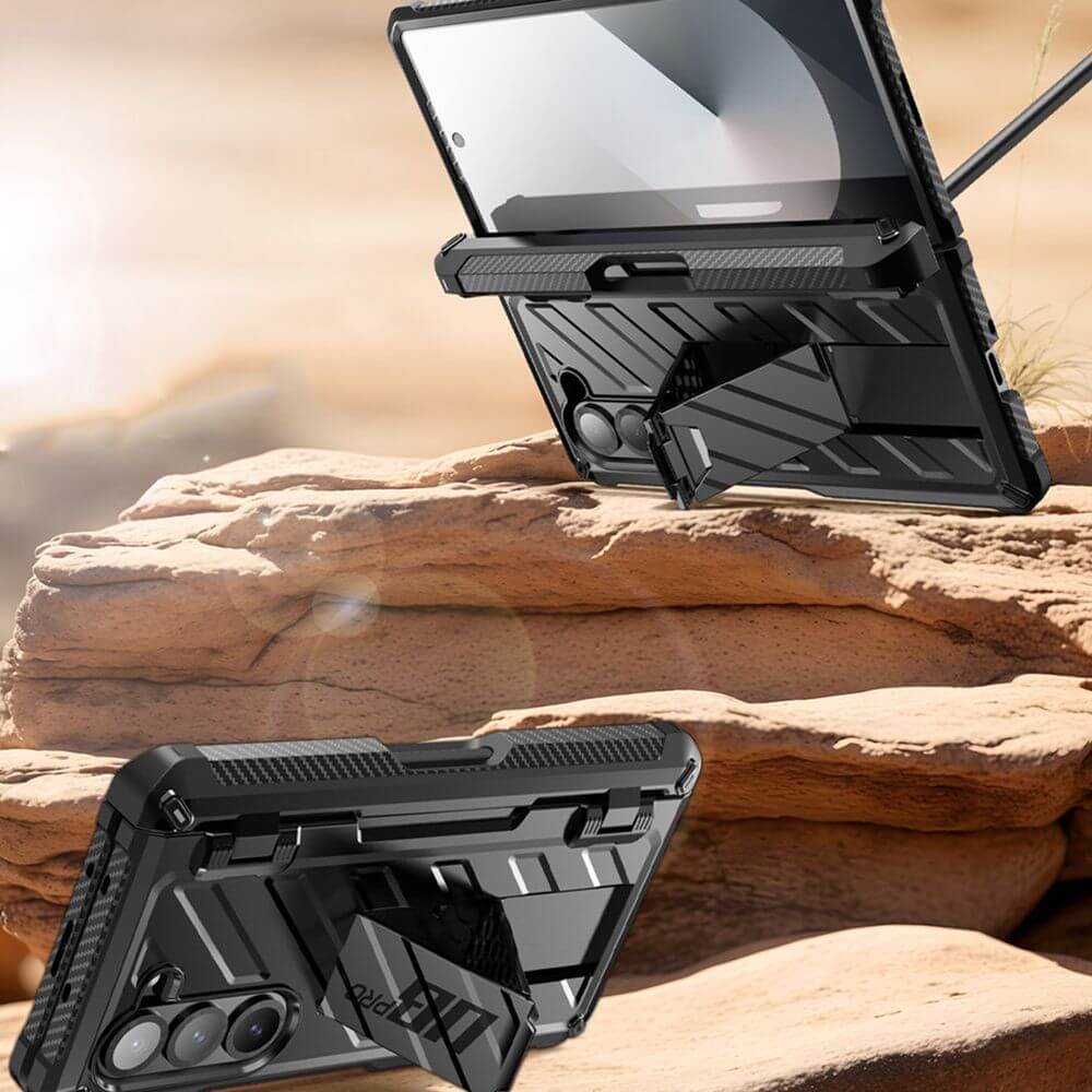 Supcase Samsung Galaxy Z Fold6 Unicorn Beetle Pro Σκληρή Θήκη με Προστασία Οθόνης και Stand - Black