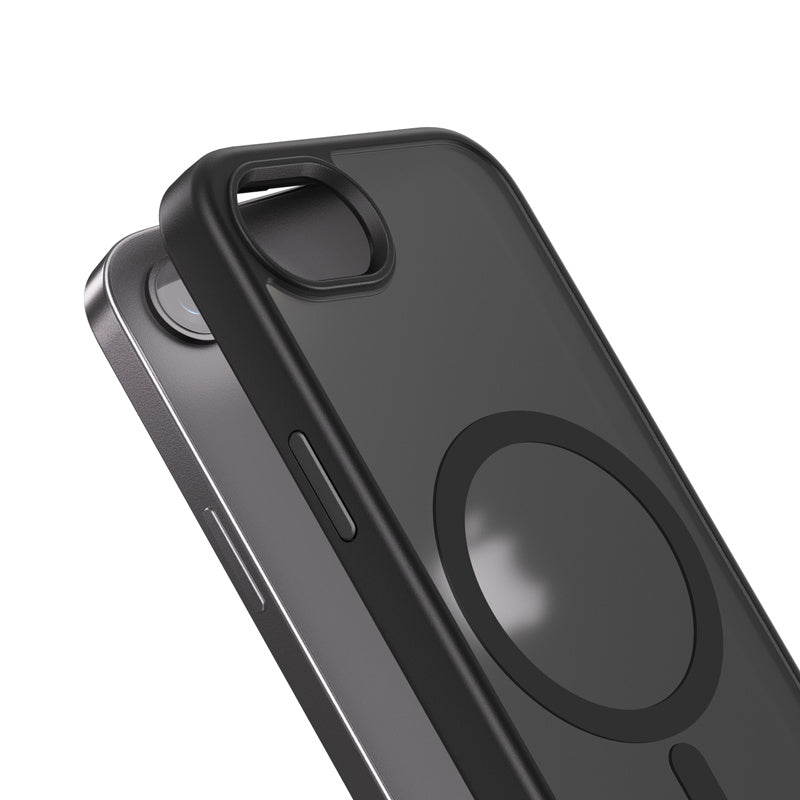 Crong iPhone 16e Hybrid Frost Mag - Σκληρή Θήκη με Πλαίσιο Σιλικόνης και MagSafe - Black