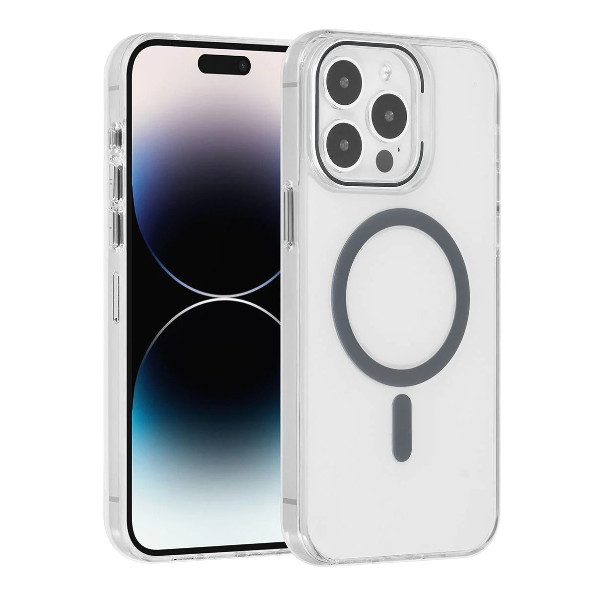 Tuniq iPhone 15 Pro Max - MagSafe Σκληρή Θήκη με Πλαίσιο Σιλικόνης - Διάφανη / Γκρι