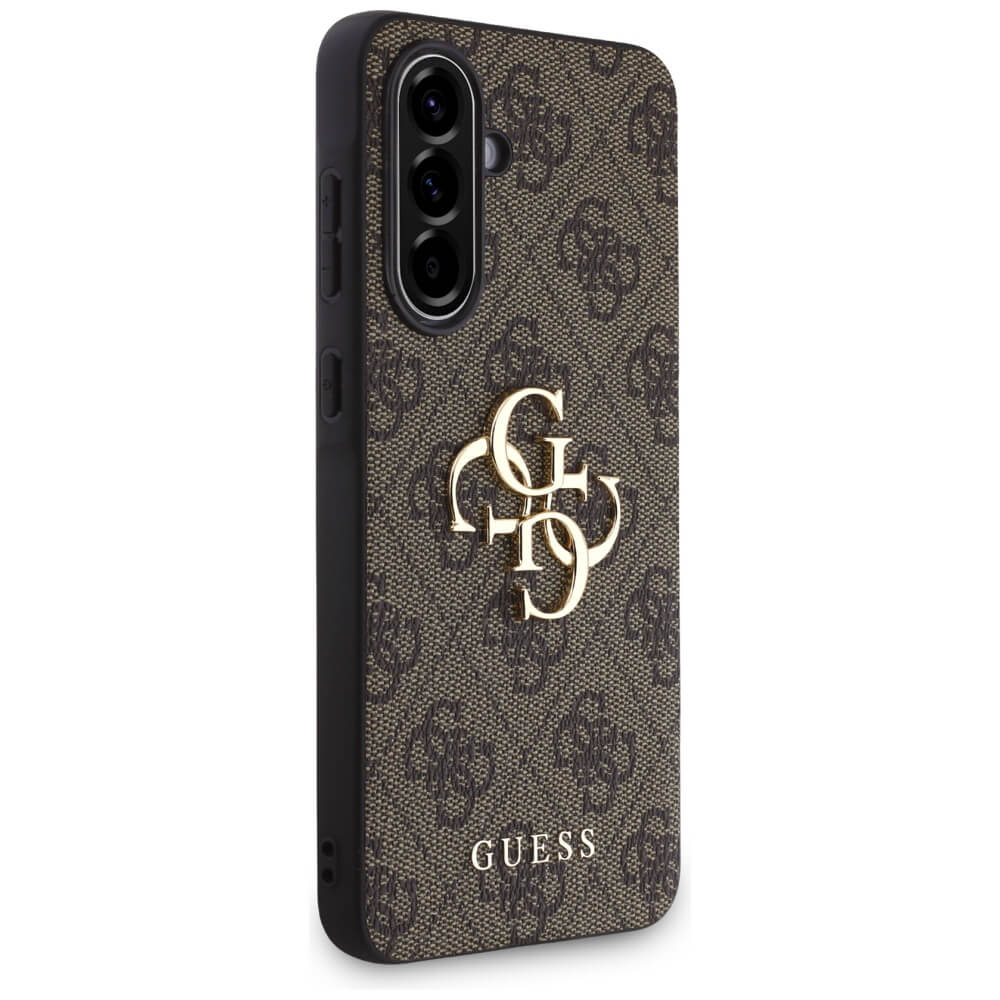 Guess Samsung Galaxy A36 5G - Big 4G Logo Classic Logo - Σκληρή Θήκη με Επένδυση από Οικολογικό Δέρμα - Brown - GUHCSA364GMGBR