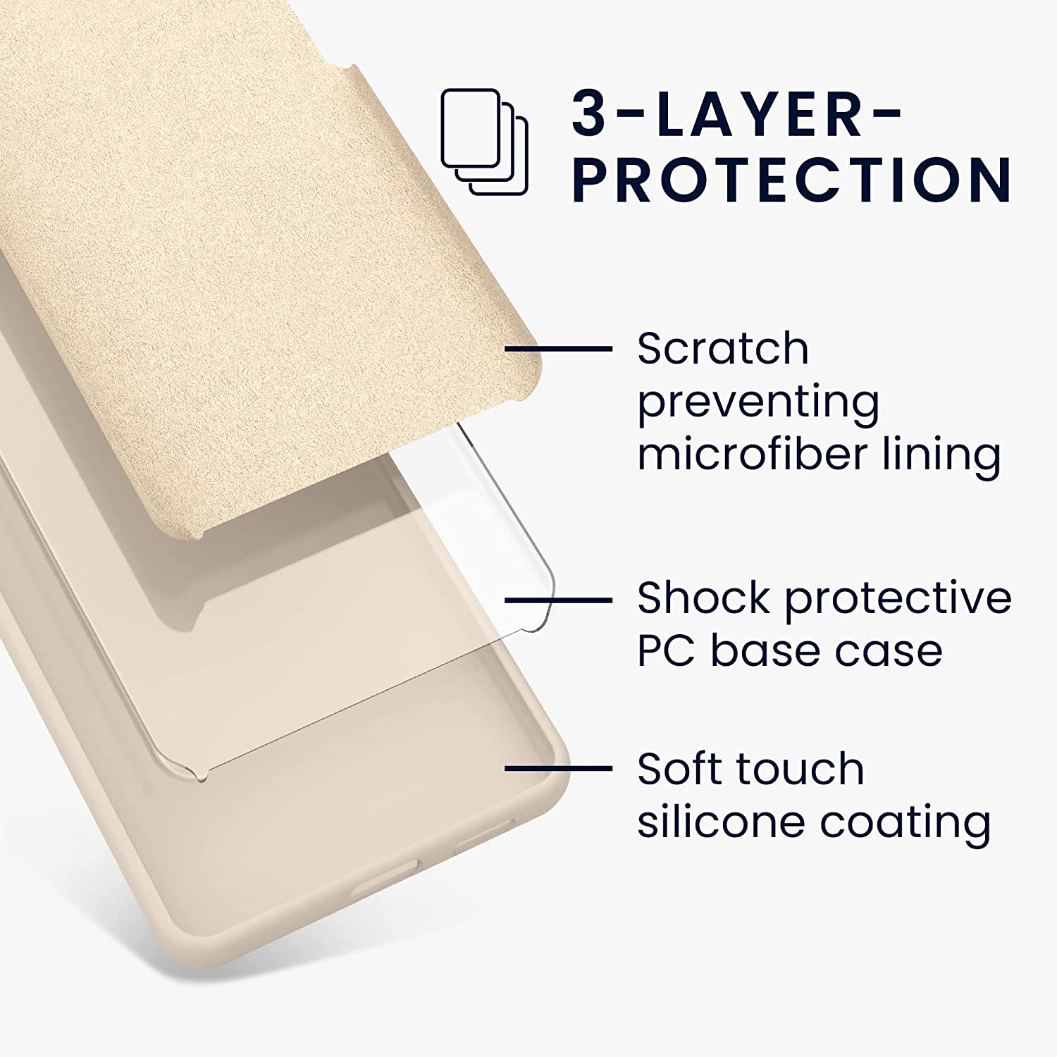 KW Samsung Galaxy S23 Plus Θήκη Σιλικόνης Rubberized TPU - Matte Cream - 60274.125