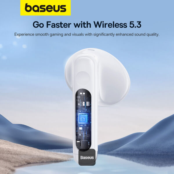Baseus Bowie E13 - TWS Bluetooth 5.3 - Ασύρματα ακουστικά για Κλήσεις / Μουσική - White