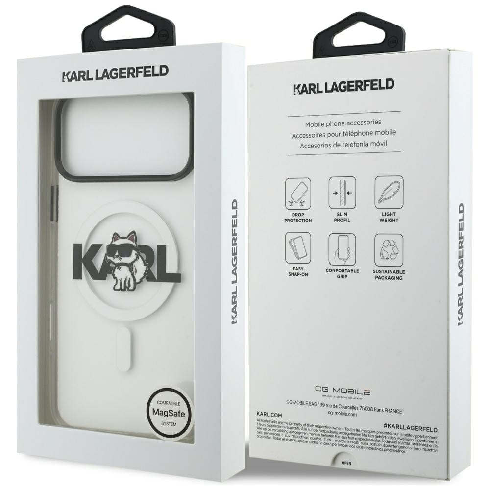Karl Lagerfeld iPhone 17 Pro Max - IML Choupette Sketch Logo MagSafe - Σκληρή Θήκη με Πλαίσιο Σιλικόνης - Clear - KLHMP17XHGCHGKBT