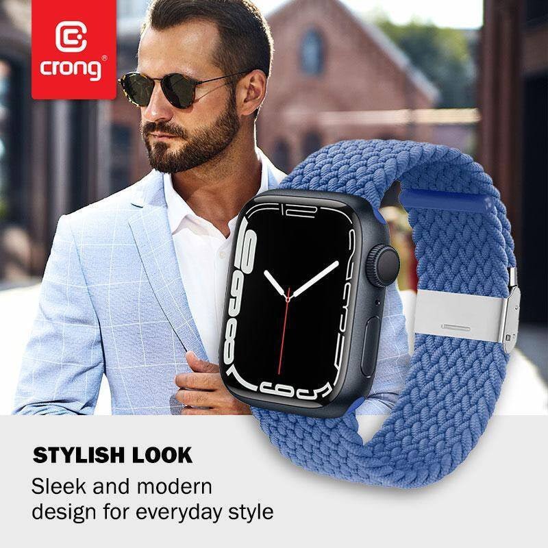 Crong Λουράκι Apple Watch 4/5/6/7/8/9/10/11 - SE (1/2/3) - Ultra (1/2/3) - 42/44/45/49mm Wave Band - Blue