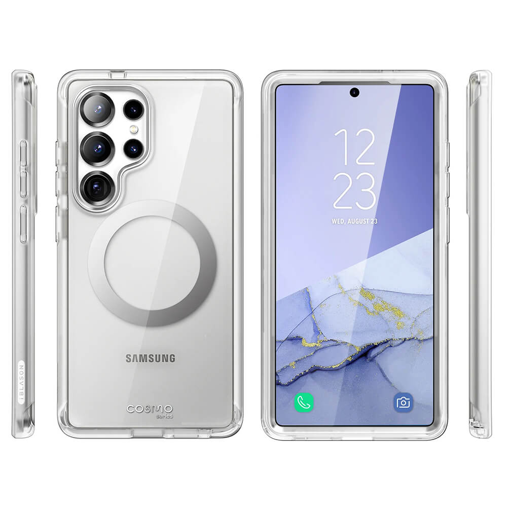 i-Blason Samsung Galaxy S25 Ultra Cosmo Mag Σκληρή Θήκη με Προστασία Οθόνης και Magsafe - Διάφανη
