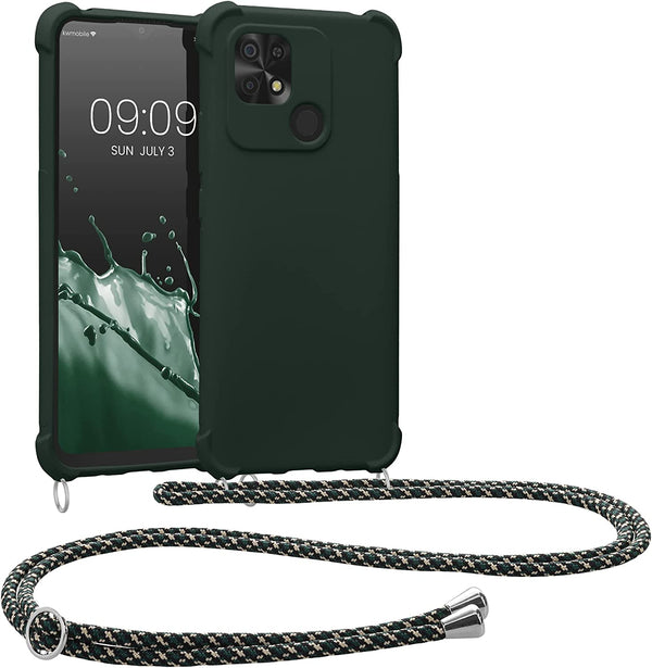 KW Xiaomi Redmi 10C Θήκη Σιλικόνης TPU με Λουράκι - Moss Green - 59233.169