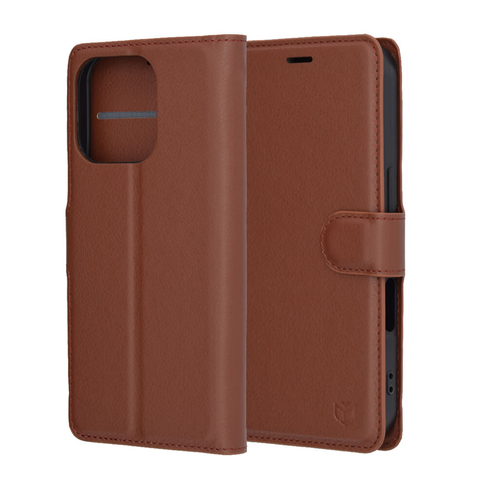 Techsuit iPhone 16 Pro - Leather Folio - Θήκη Πορτοφόλι από Δερματίνη με Stand - Brown