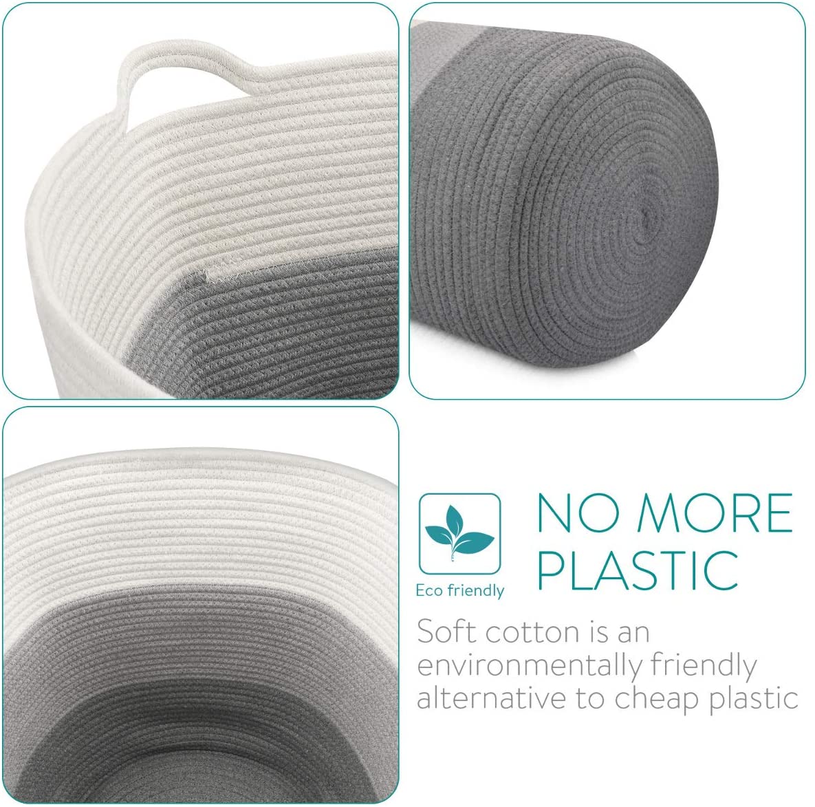 Navaris Cotton Rope Storage Basket Καλάθι Αποθήκευσης από Βαμβάκι - Sand - 50743.1