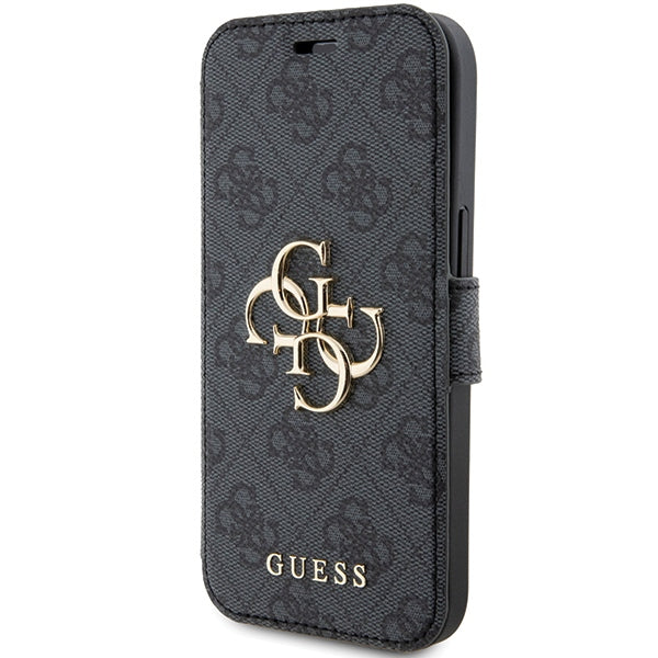 Guess iPhone 15 4G Big Metal Logo Θήκη Πορτοφόλι με Επένδυση Συνθετικού Δέρματος - Grey - GUBKP15S4GMGGR