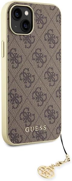 Guess iPhone 15 - 4G Charms Collection Θήκη με Επένδυση Συνθετικού Δέρματος - Brown - GUHCP15SGF4GBR