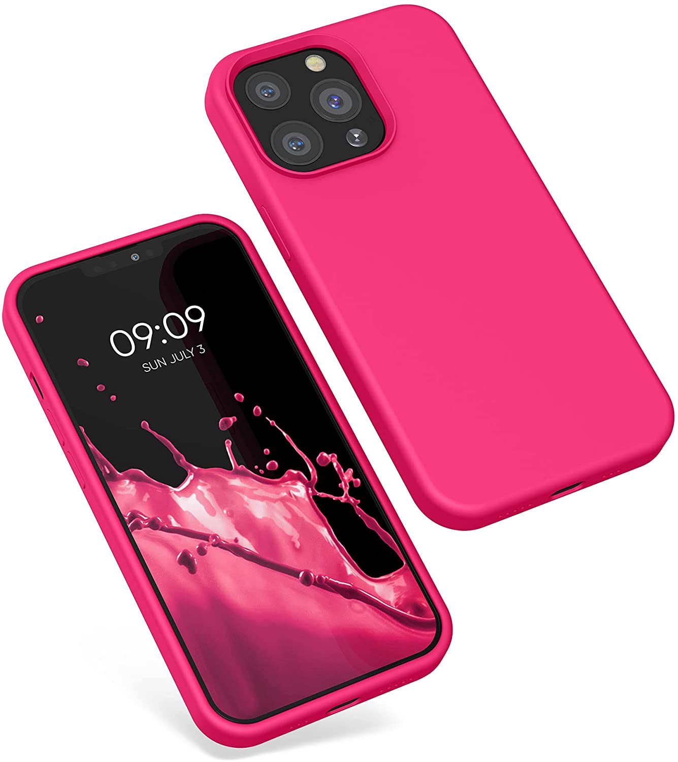 KW iPhone 13 Pro Θήκη Σιλικόνης Rubberized TPU - Neon Pink - 55880.77