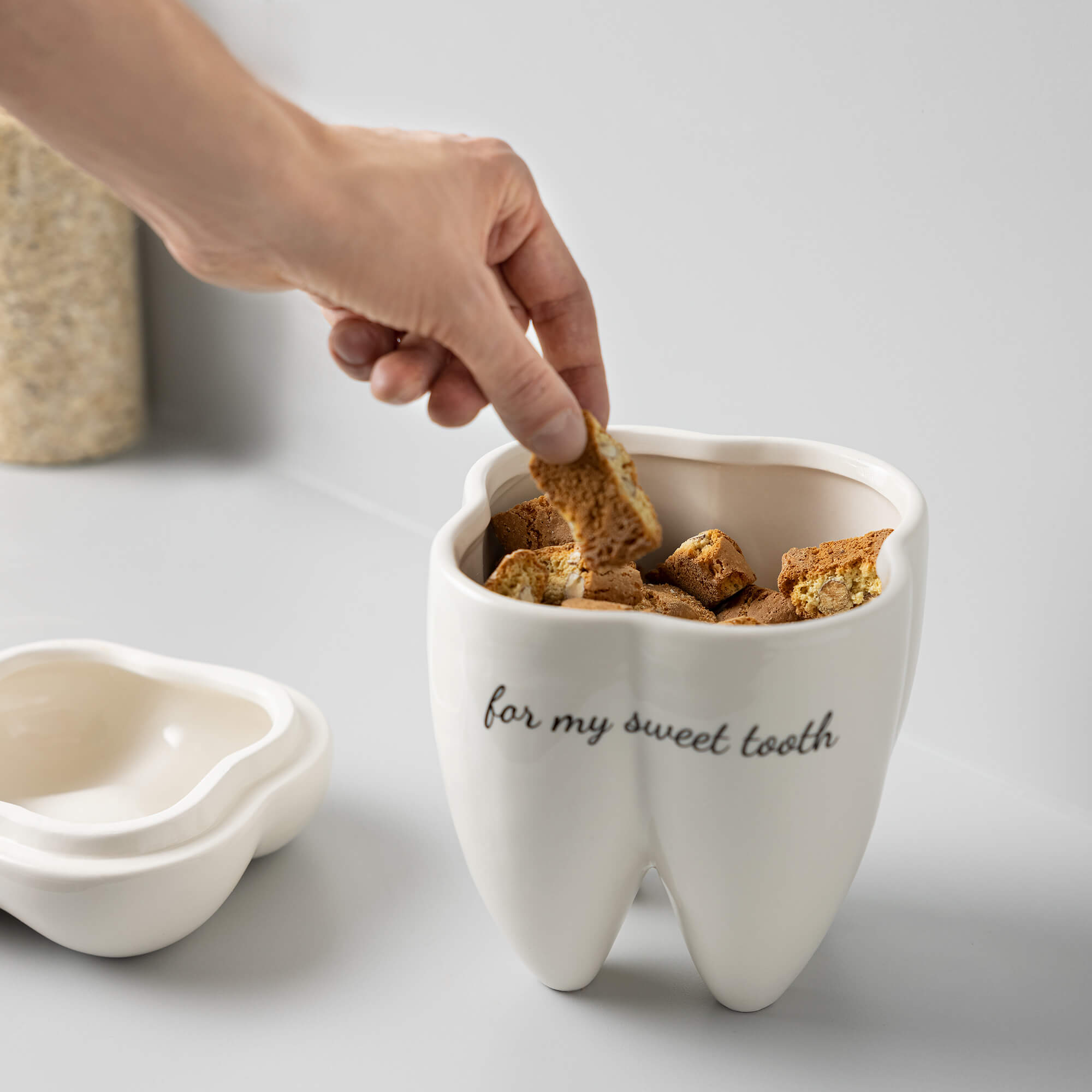 Navaris Κεραμικό Βάζο για Μπισκότα - Sweet Tooth - Cream - 56166.01