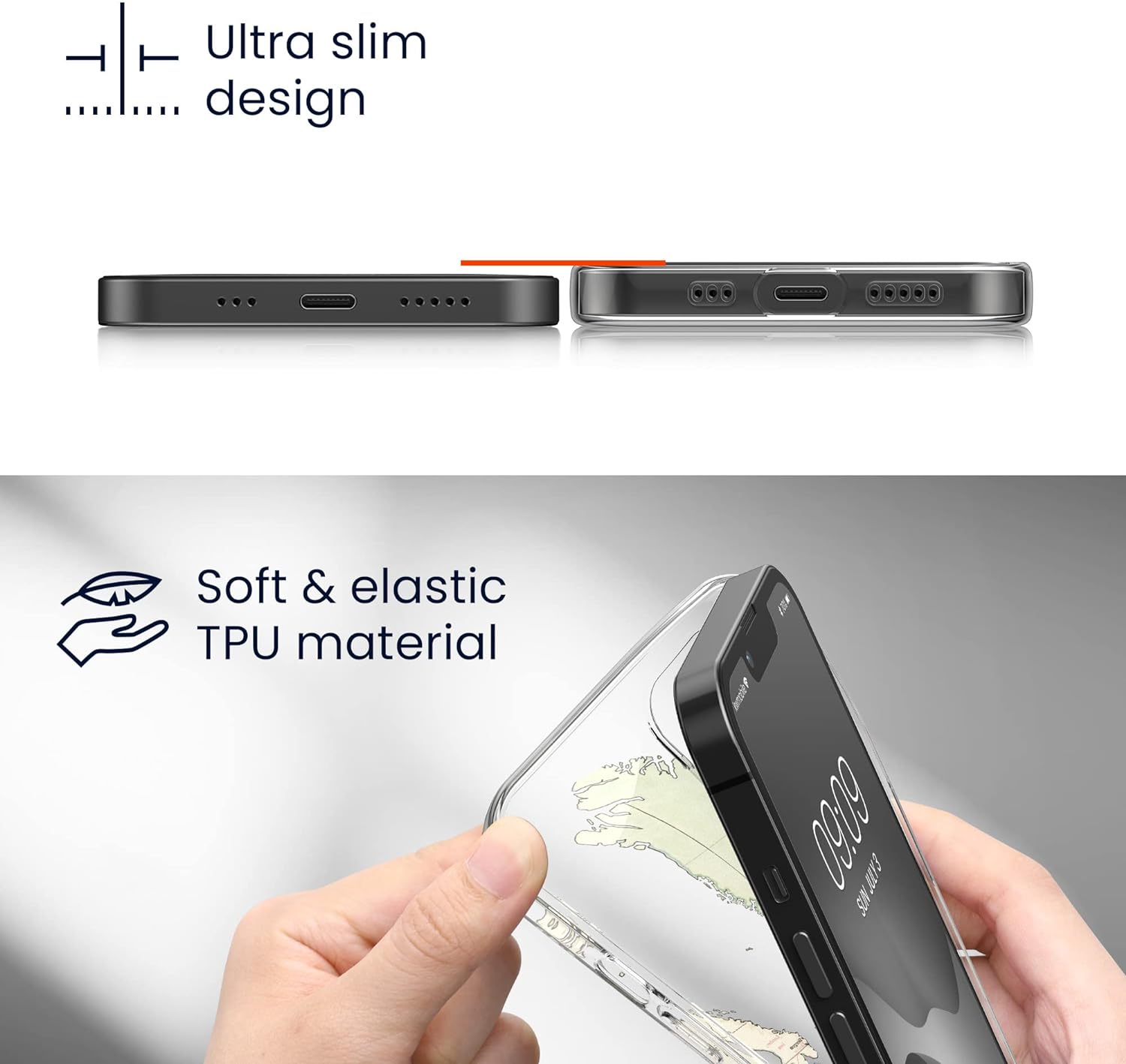 KW Samsung Galaxy A55 5G Λεπτή Θήκη Σιλικόνης TPU - Design Magnolias - Pink / White / Διάφανη