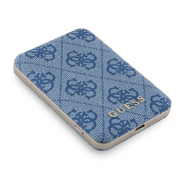 Guess PowerBank 15W - 4G Leather Metal Logo - 5000 mAh - Blue - GUPB5FP4EMGB