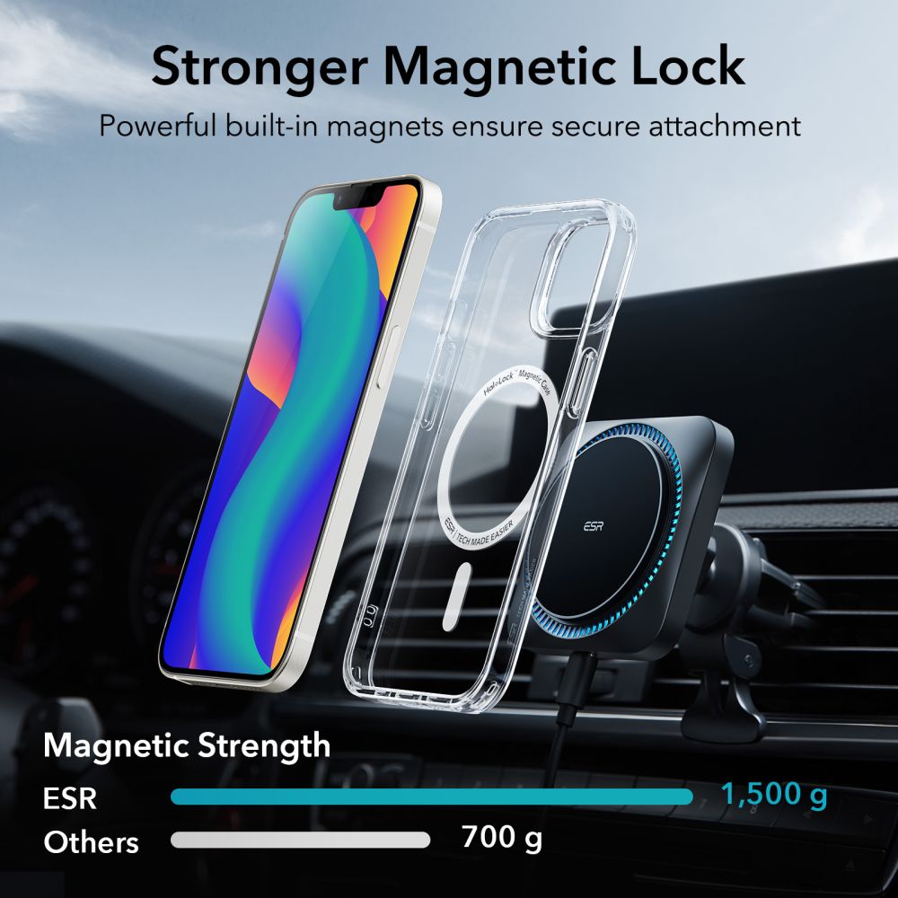 ESR iPhone 14 Classic Hybrid Halolock Σκληρή Θήκη με Πλαίσιο Σιλικόνης και MagSafe - Διάφανη