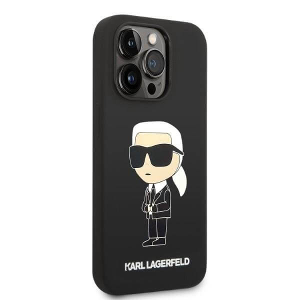 Karl Lagerfeld iPhone 14 Pro Max Silicone Iconic Θήκη Σιλικόνης με MagSafe - Black - KLHMP14XSNIKBCK