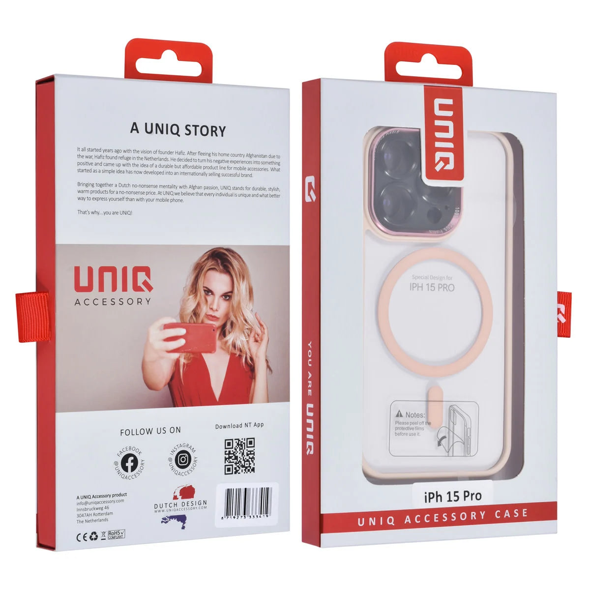 Tuniq iPhone 15 Pro - MagSafe Σκληρή Θήκη με Πλαίσιο Σιλικόνης - Ροζ / Διάφανη