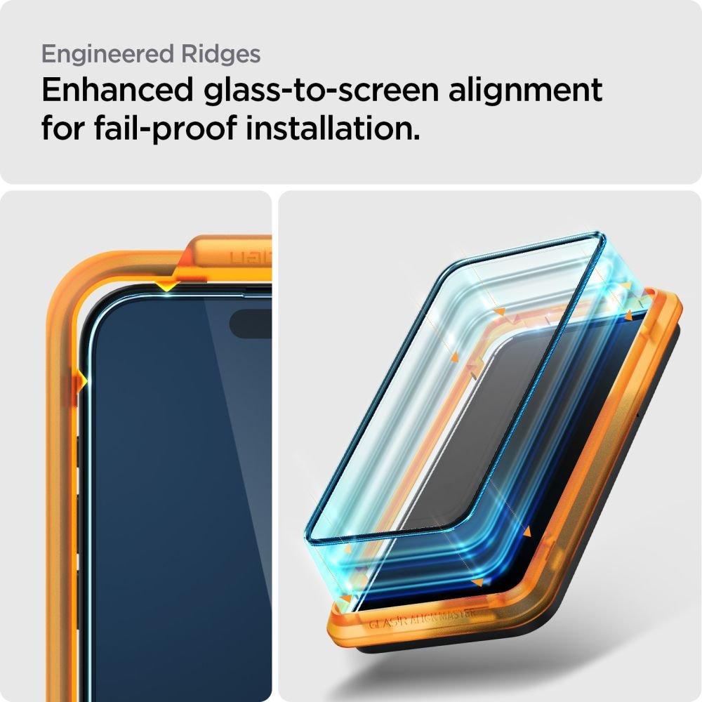 Spigen iPhone 15 Pro Max FC AlignMaster 2.5D Full Screen Case Friendly Tempered Glass Αντιχαρακτικό Γυαλί Οθόνης 9H - 2 Τεμάχια - Black