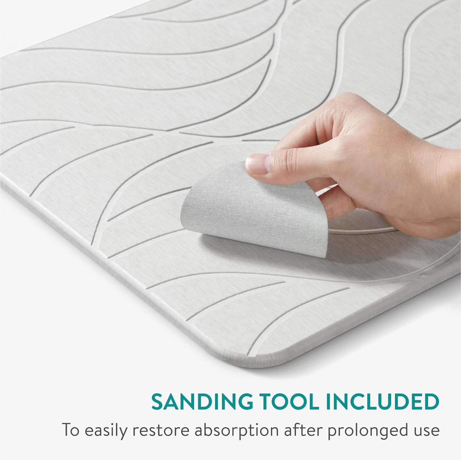 Navaris Αντιολισθητικό Χαλάκι Μπάνιου από Διατομίτη για Γρήγορο Στέγνωμα - 60 x 39 cm - Ivory - 59868.01