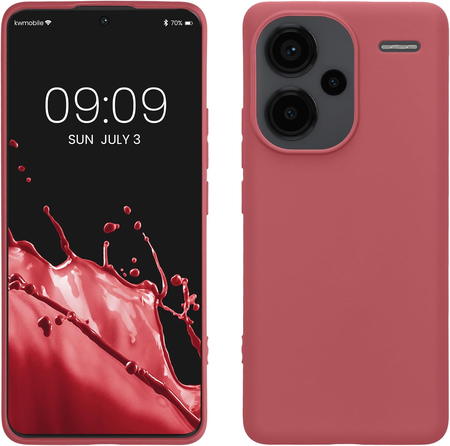 KW Xiaomi Redmi Note 13 Pro+ 5G Λεπτή Θήκη Σιλικόνης TPU - Dark Rose