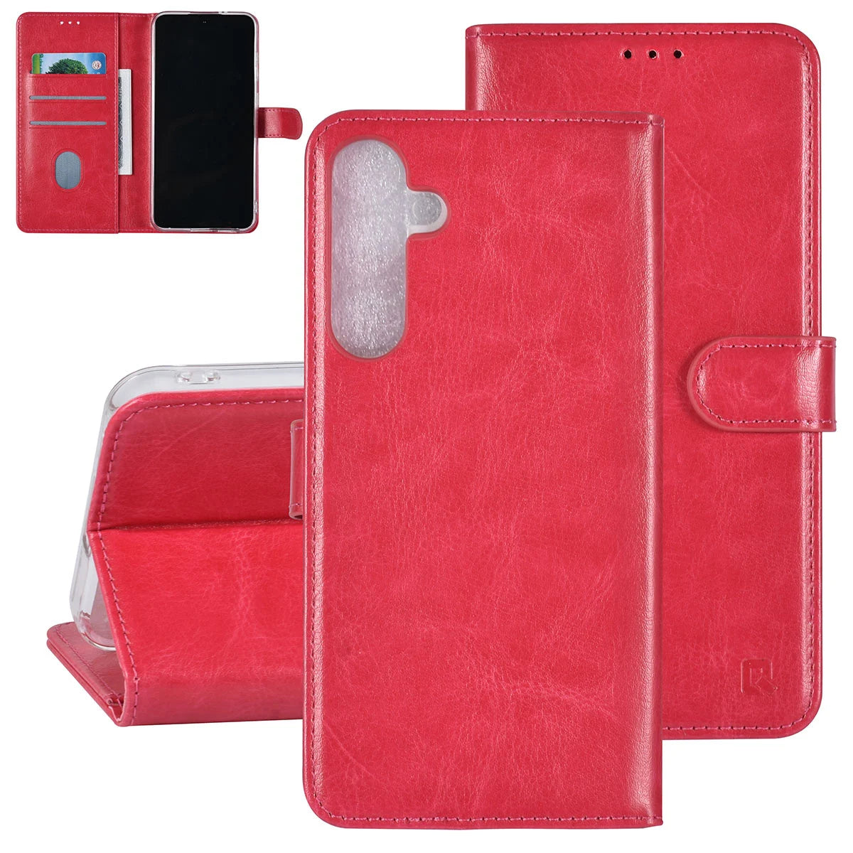Tuniq Samsung Galaxy S24 Plus - Θήκη Πορτοφόλι Stand από Δερματίνη - Hot Pink