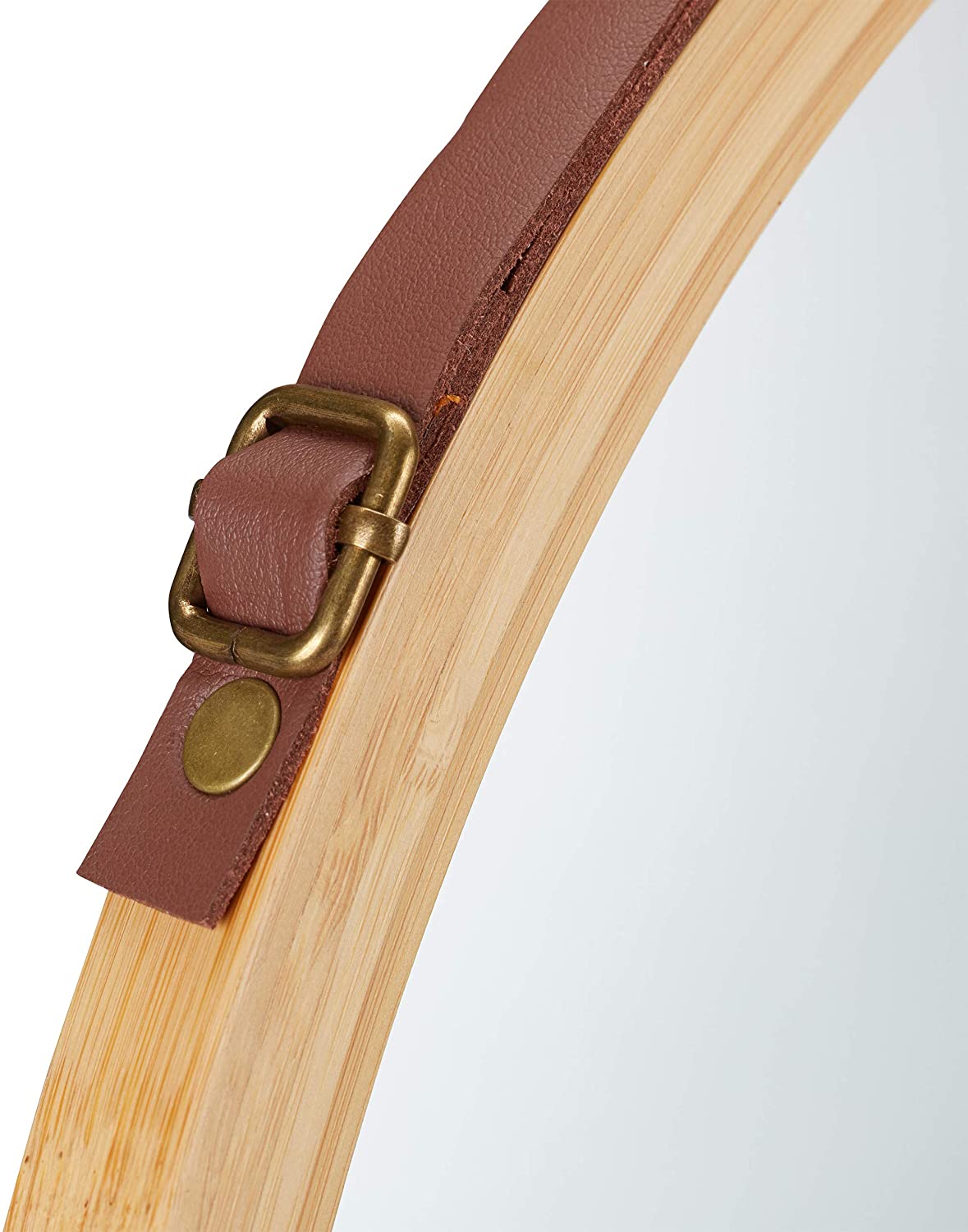 Relaxdays Διακοσμητικός Καθρέπτης Τοίχου από Μπαμπού Design Round - Natural - 4052025265021