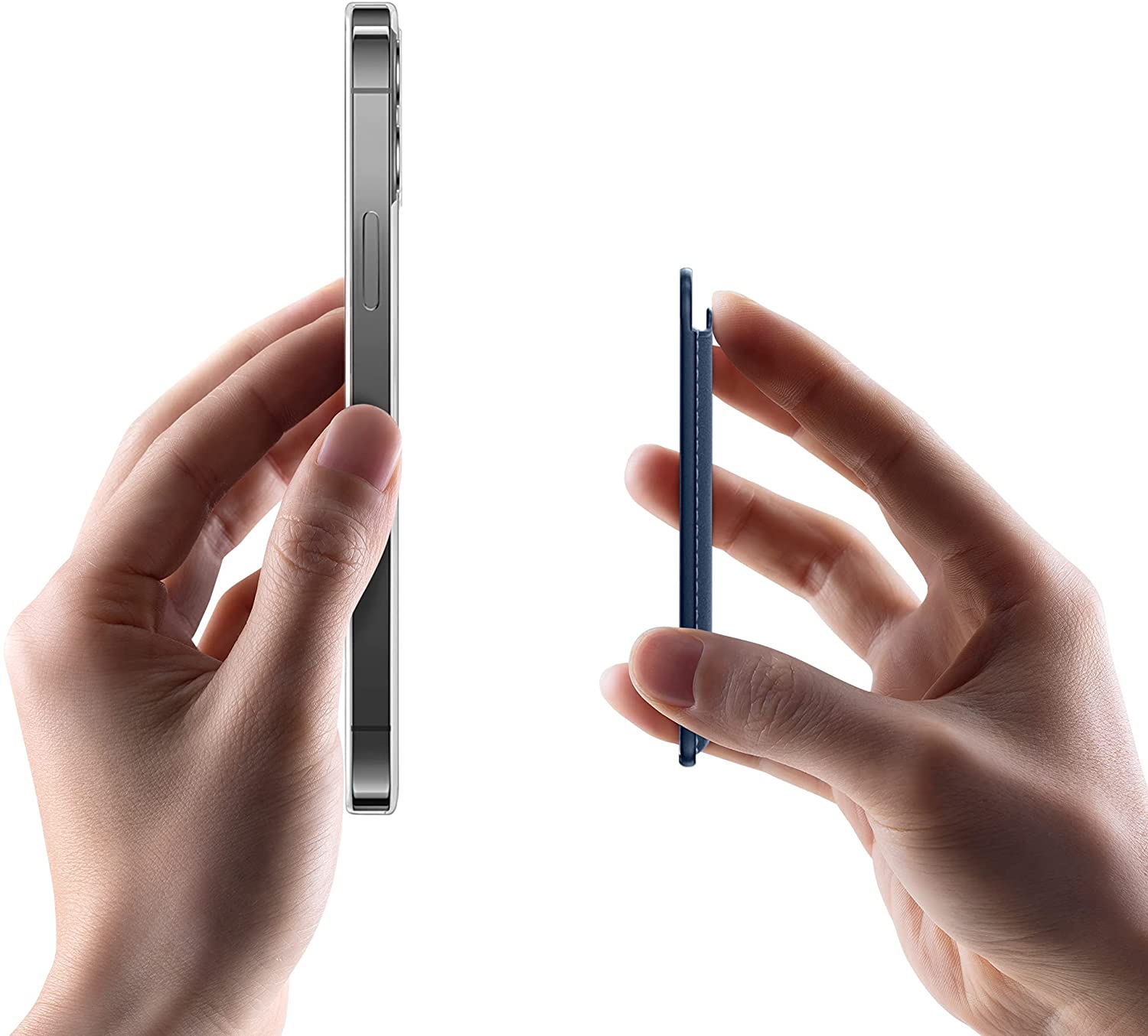 KW iPhone Θήκη από Συνθετικό Δέρμα για Πιστωτικές Κάρτες - Blue - 54606.17