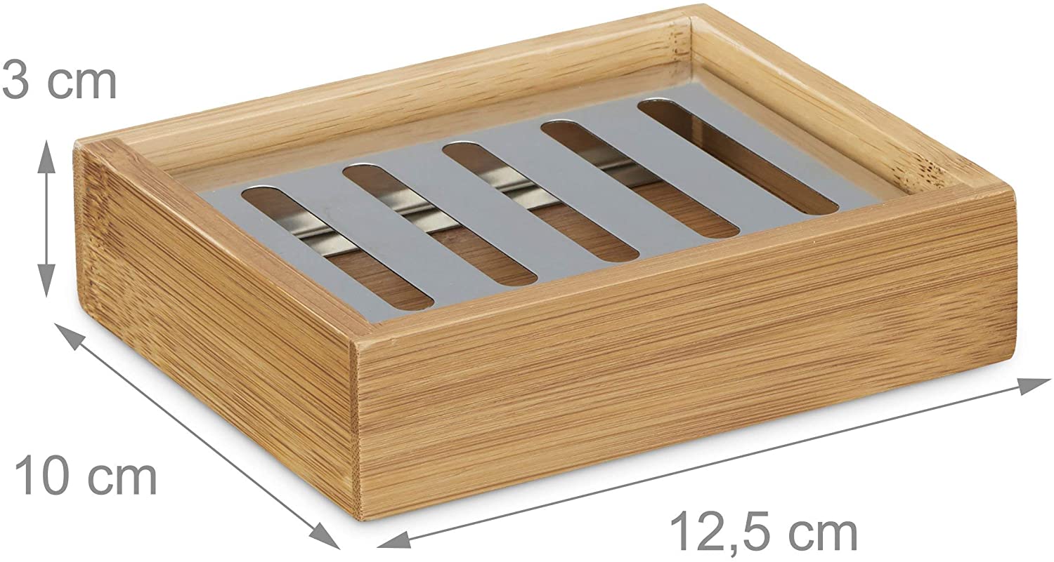 Relaxdays Βάση Σαπουνιού από Bamboo - Natural - 4052025202286