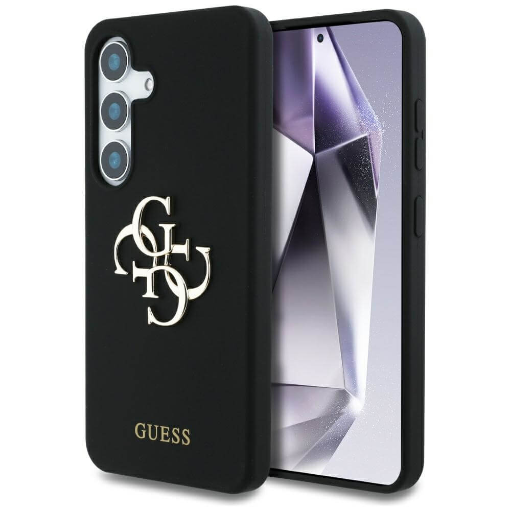 Guess Samsung Galaxy S25 Silicone Big 4G Logo Bottom Script Θήκη Σιλικόνης - Black - GUHCS25SS4SMDK