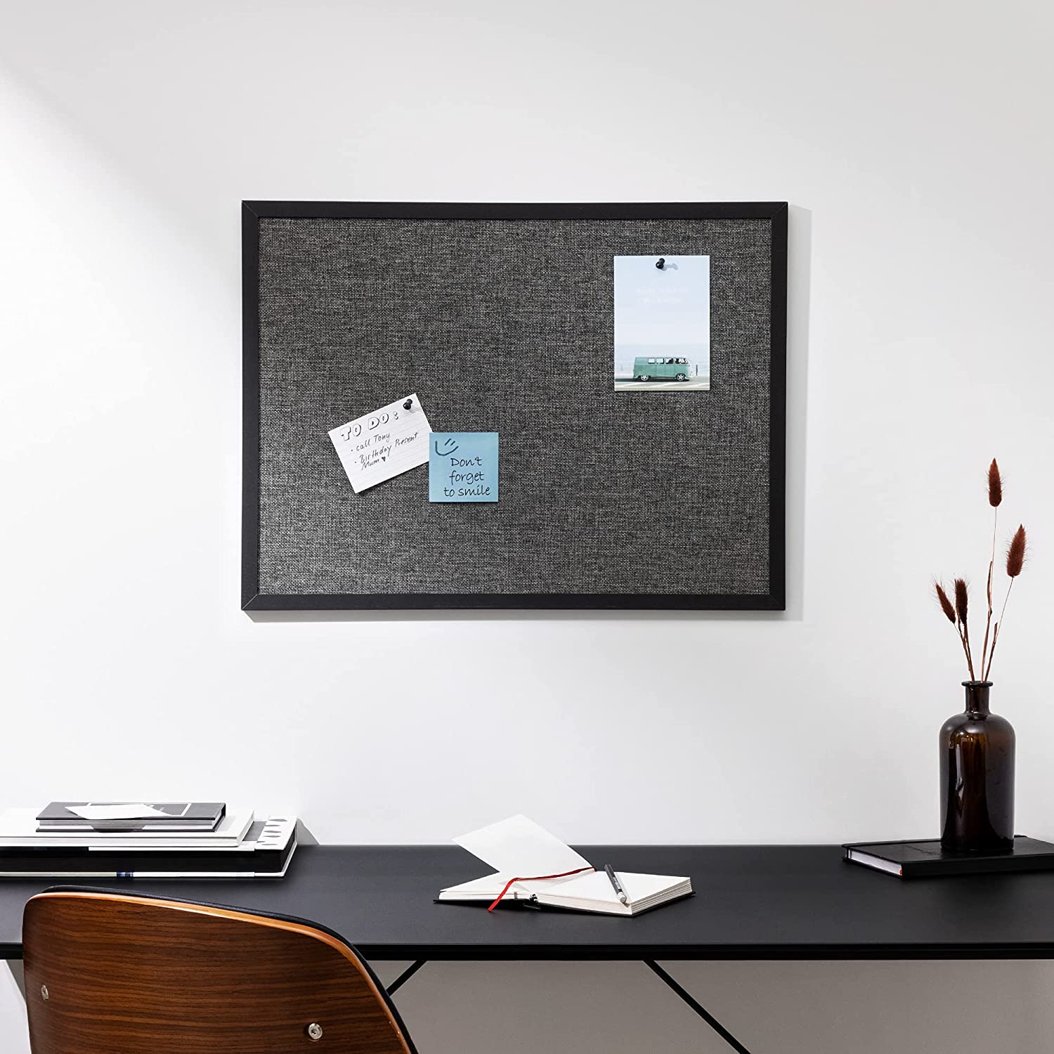 Navaris Πίνακας Ανακοινώσεων από Ύφασμα - 60 x 45cm - Grey - 53946.6.22