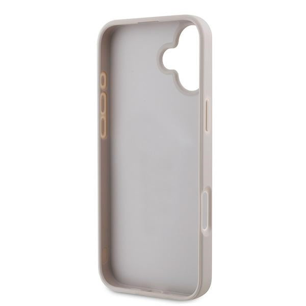 Guess iPhone 16 Plus - 4G Bottom Stripe - Θήκη με Επένδυση Συνθετικού Δέρματος - Pink - GUHCP16MG4GLPI
