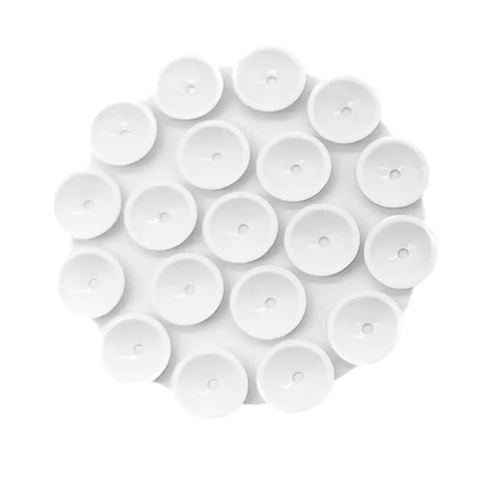 Techsuit Phone Holder Αξεσουάρ Στερέωσης Κινητού με Ενσωματωμένες Βεντούζες - Round Shape - White