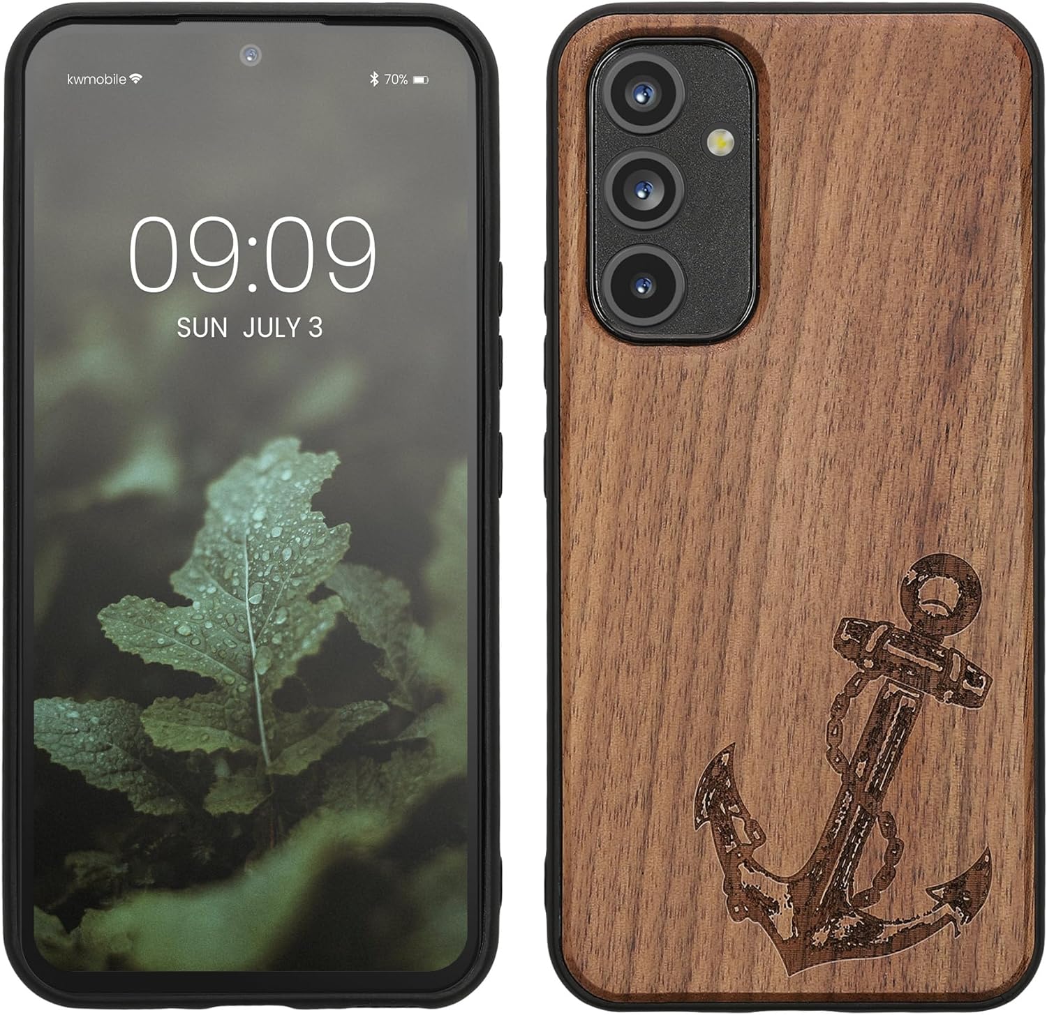 KW Samsung Galaxy A54 5G Θήκη από Φυσικό Ξύλο - Design Anchor Vintage - Dark Brown - 60799.05