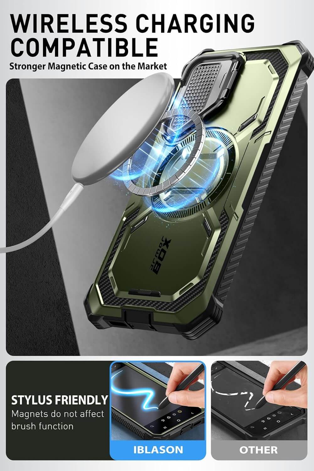 Supcase Samsung Galaxy S24 Plus - Armorbox MagSafe - Σκληρή Θήκη με Προστασία Οθόνης / Καμερών και Stand - Green