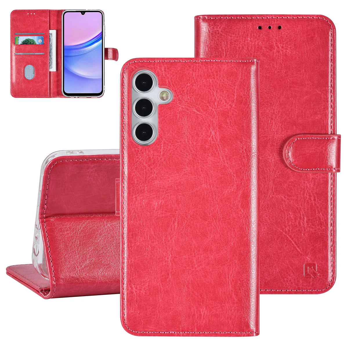 Tuniq Samsung Galaxy A15 4G / A15 5G - Θήκη Πορτοφόλι Stand από Δερματίνη - Ροζ