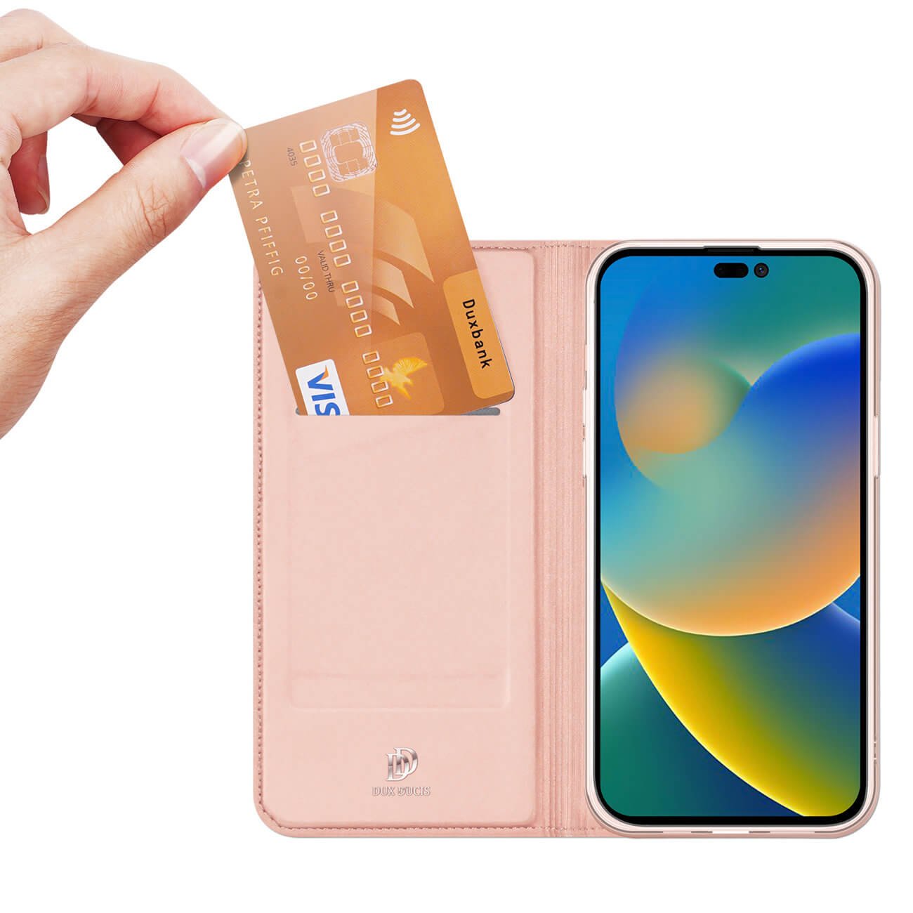 Dux Ducis iPhone 14 Pro Flip Stand Case Θήκη Βιβλίο - Rose Gold