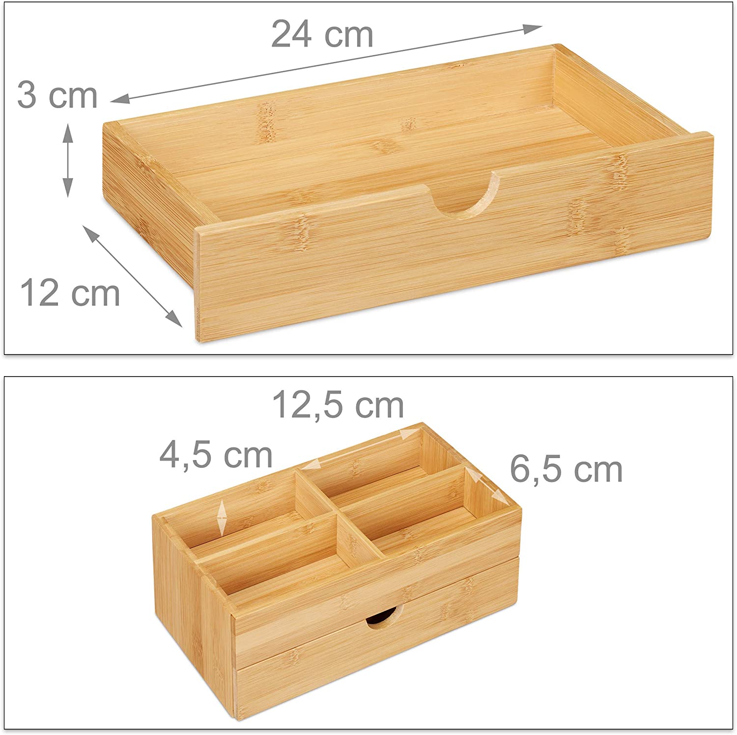 Relaxdays Βάση Αποθήκευσης και Οργάνωσης Καλλυντικών από Bamboo - Natural - 4052025261245