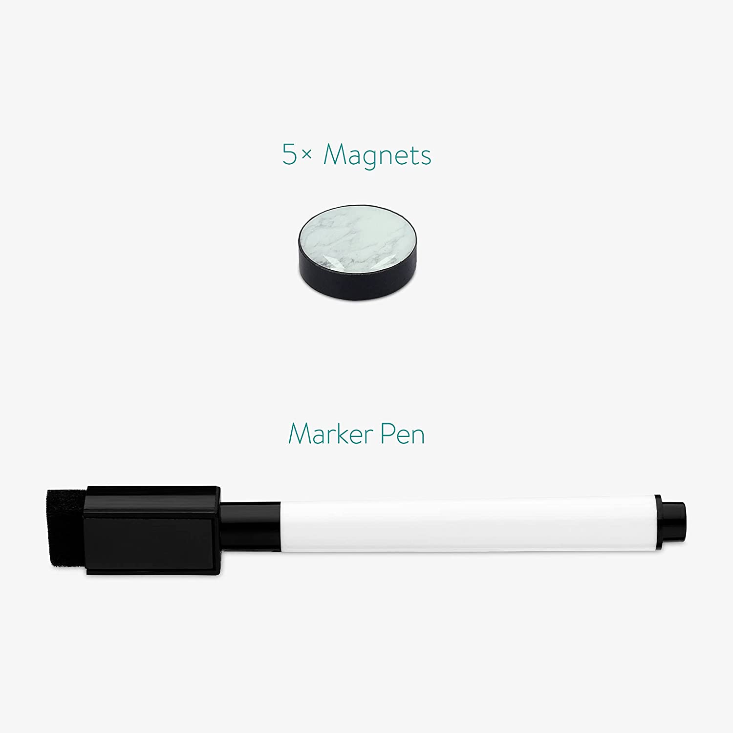 Navaris Μαγνητικός Πίνακας Ανακοινώσεων - 70 x 50 cm - White Marble - 49996.04