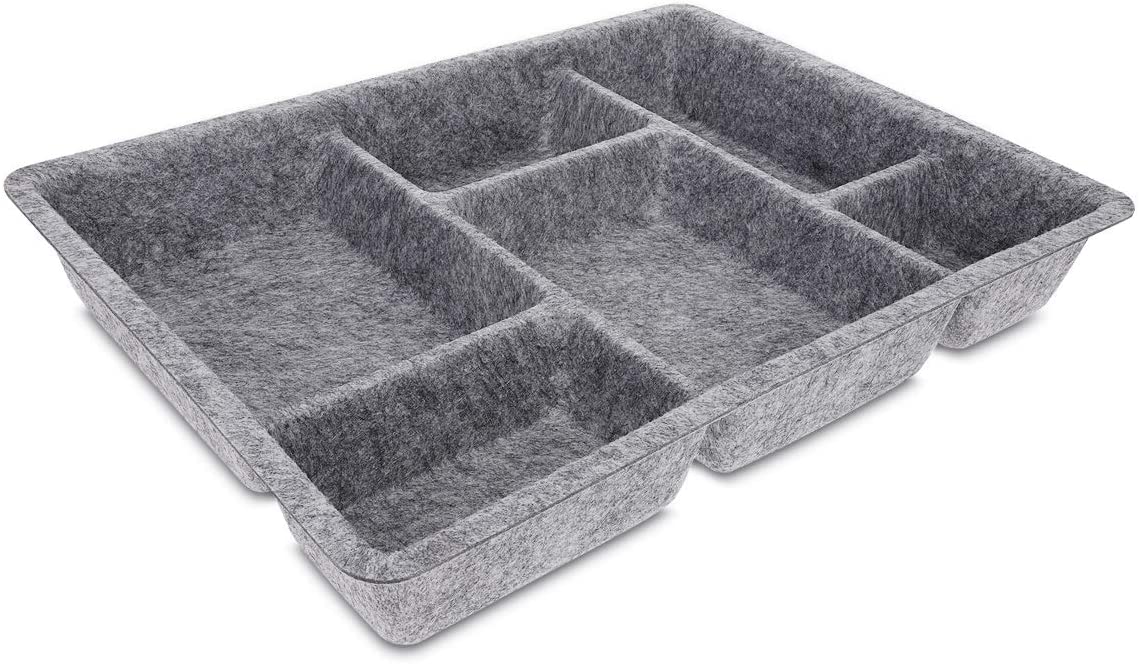 Navaris Organiser Για Συρτάρια Από Τσόχα Με Τμήματα Σε Διάφορα Μεγέθη - Grey - 50236.01