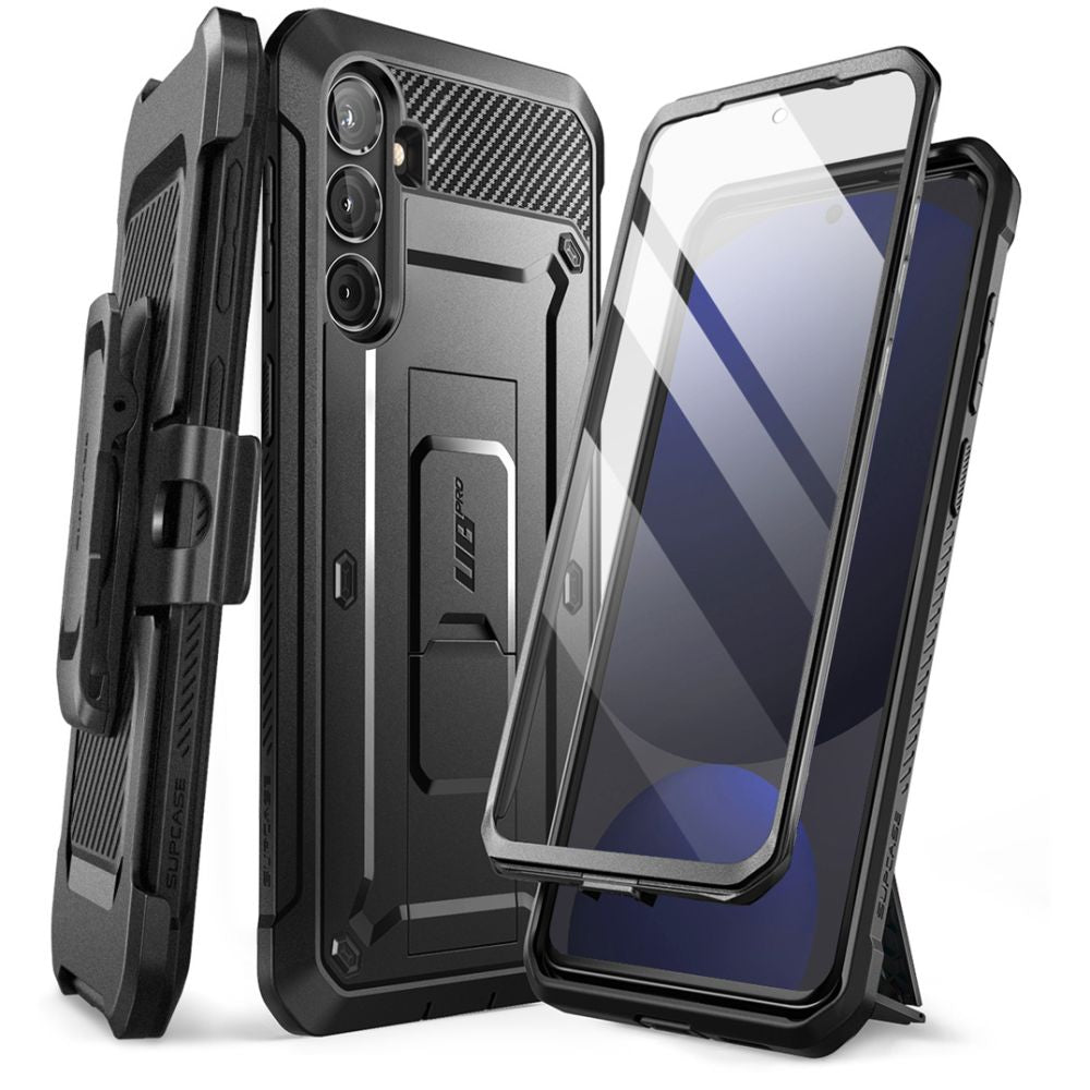 Supcase Samsung Galaxy S24 FE Unicorn Beetle Pro Σκληρή Θήκη με Προστασία Οθόνης και Stand - Black