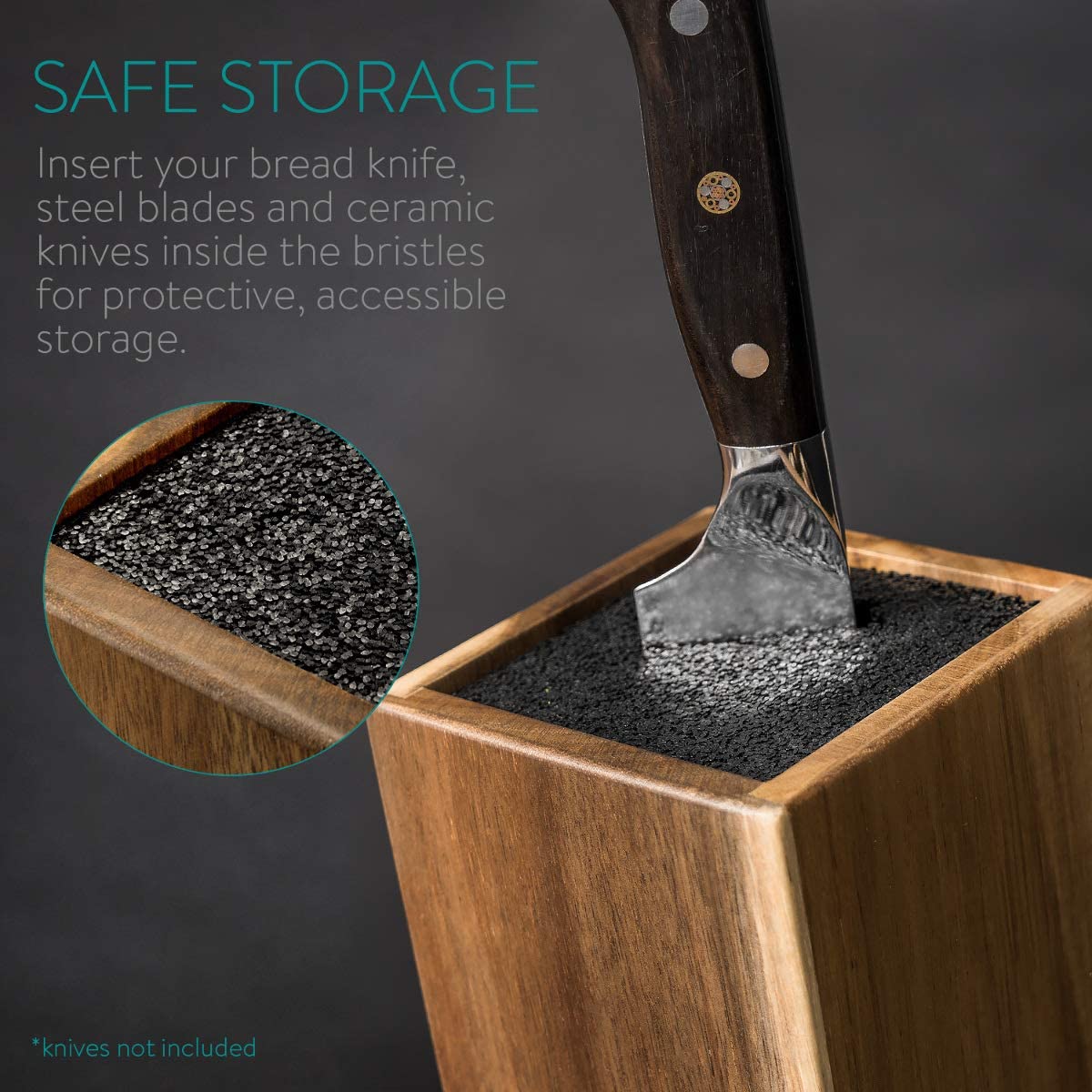 Navaris Ξύλινη Βάση Μαχαιριών από Ακακία - Straight - Brown - 48460.01.1