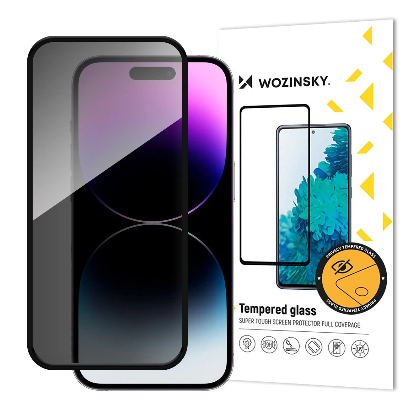 Wozinsky iPhone 16 9H Anti - Spy Full Screen Full Glue Tempered Glass Αντιχαρακτικό Γυαλί Οθόνης - Black
