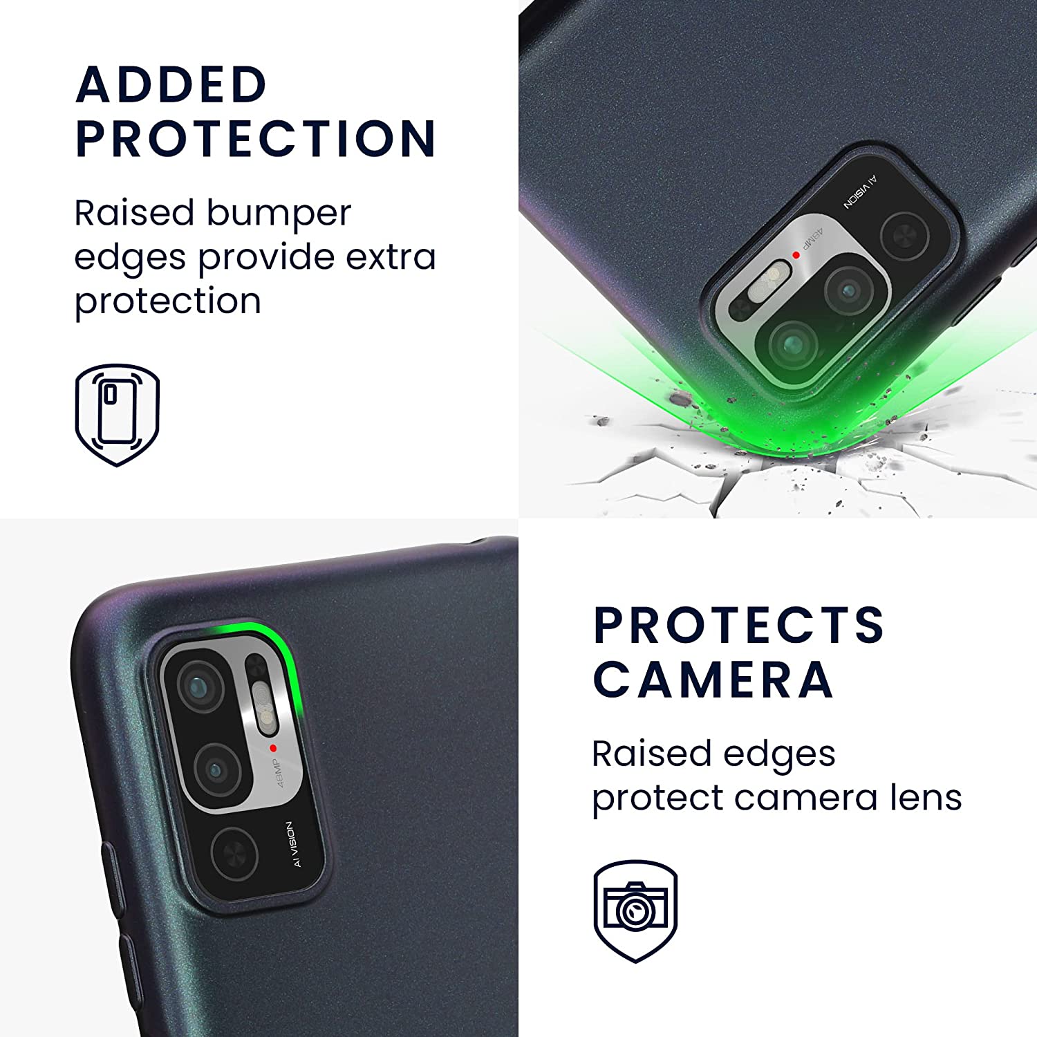 KW Xiaomi Redmi Note 10 5G / Poco M3 Pro 5G Θήκη Σιλικόνης TPU - Metallic Blackberry - 57664.115