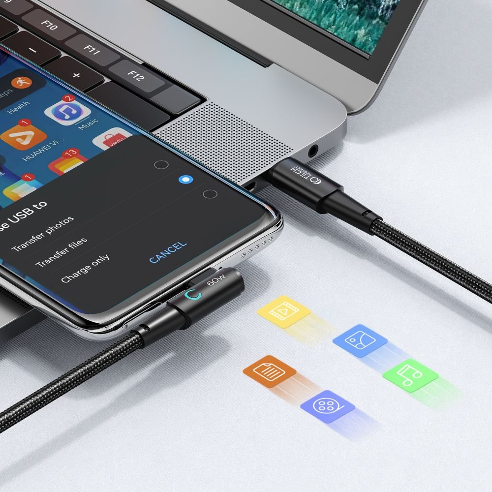 Tech - Protect UltraBoost L PD 60W 6A - Καλώδιο Δεδομένων και Φόρτισης Type - C to Type - C - 1m - Grey