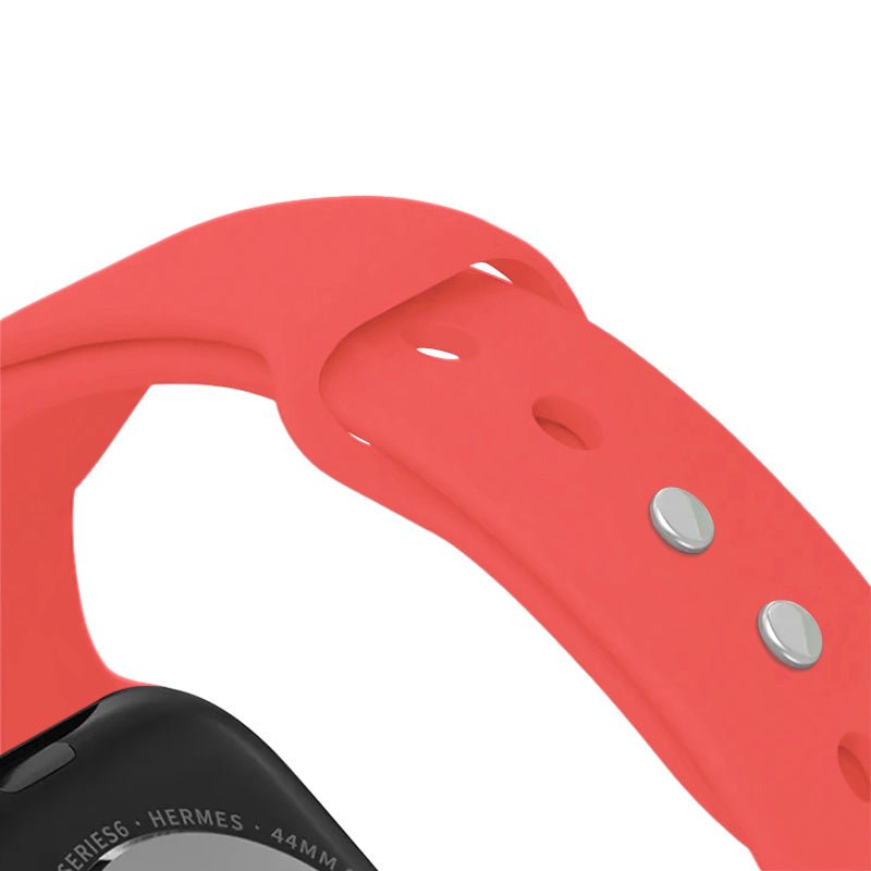 Crong Λουράκι Apple Watch 2/3/4/5/6/7/8/9/10/11 - SE (1/2/3) - 38/40/41/42mm Σιλικόνης - Liquid Strap - Coral