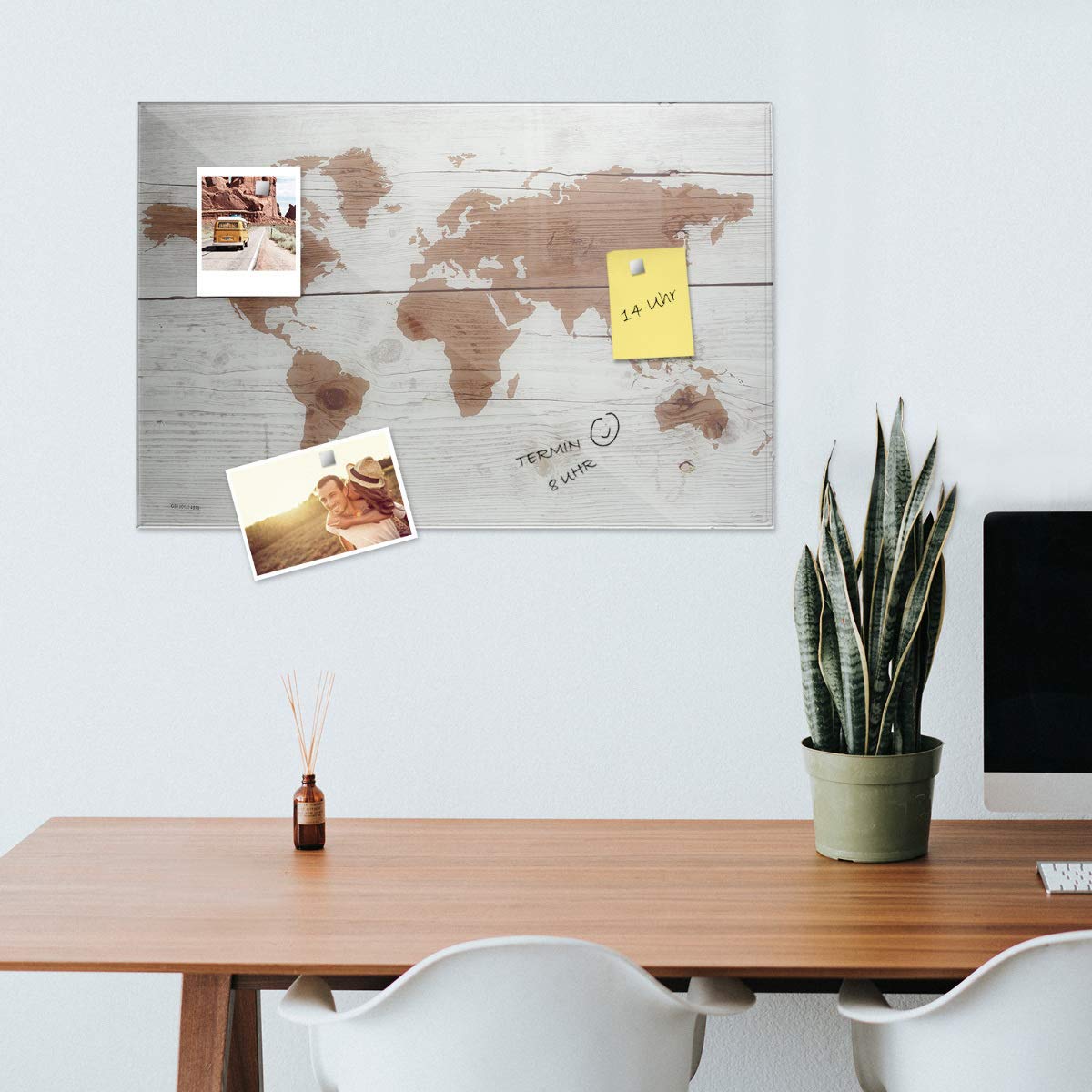 Navaris Μαγνητικός Γυάλινος Πίνακας - 60 x 40cm - Design World Map - 45724.01