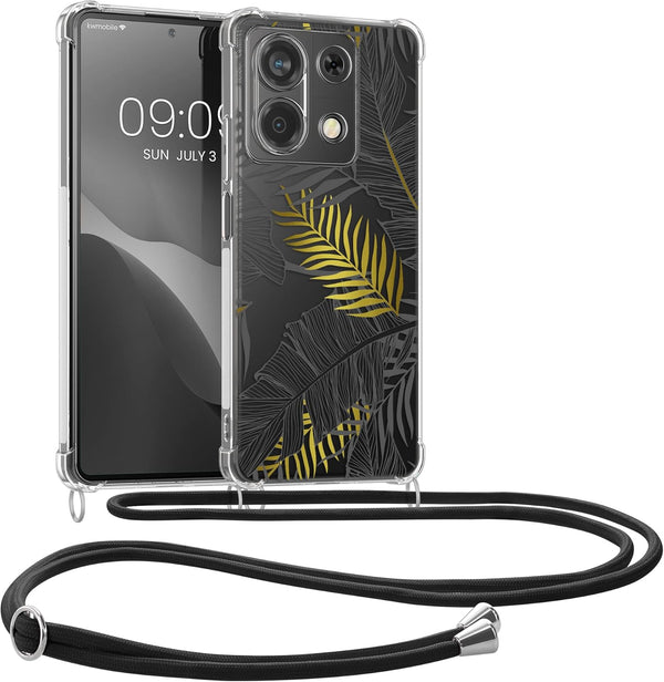 KW Xiaomi Redmi Note 13 5G Θήκη Σιλικόνης TPU με Λουράκι - Design Jungle - Yellow / Grey / Διάφανη