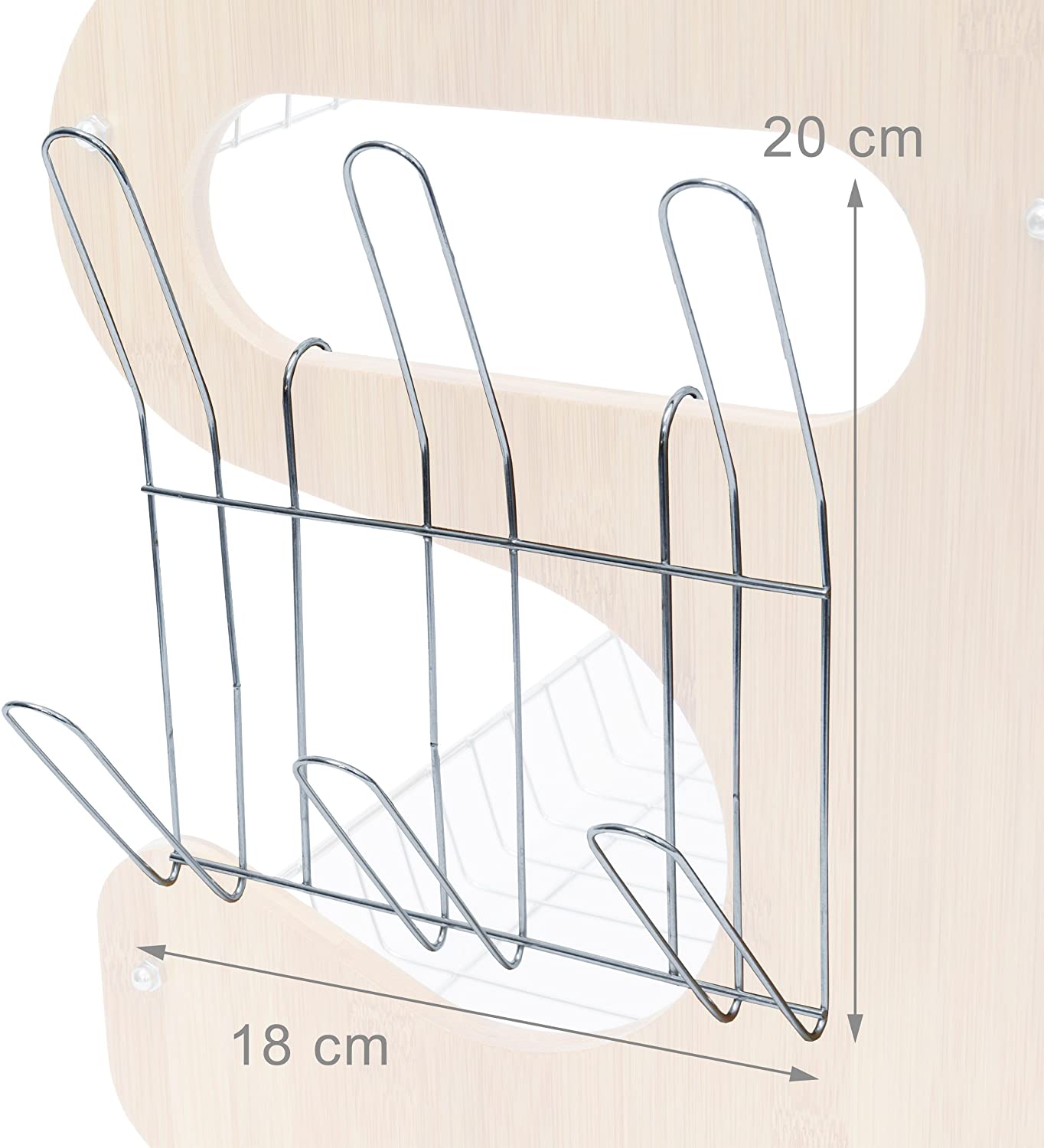 Relaxdays Στεγνωτήριο Πιάτων και Μαχαιροπίρουνων από Μπαμπού - Silver / Natural - 4052025191528