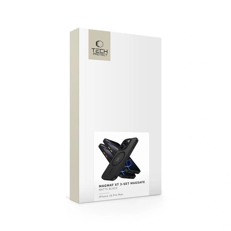 Tech - Protect iPhone 16 Pro Max - MagMat XT 3 - Set - Σκληρή Θήκη με Πλαίσιο Σιλικόνης και MagSafe - Ημιδιάφανη / Matte Black
